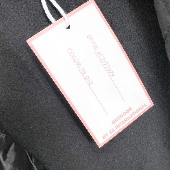 Outdoor Collection Quilted Jacket Black tie dye Size Large NEW - Picture 6 of 9